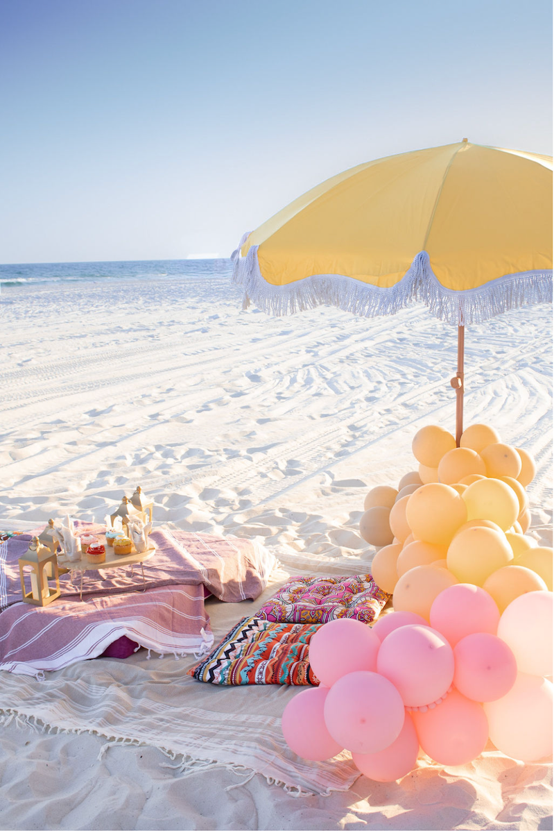Beach Blanket Picnic Setup
